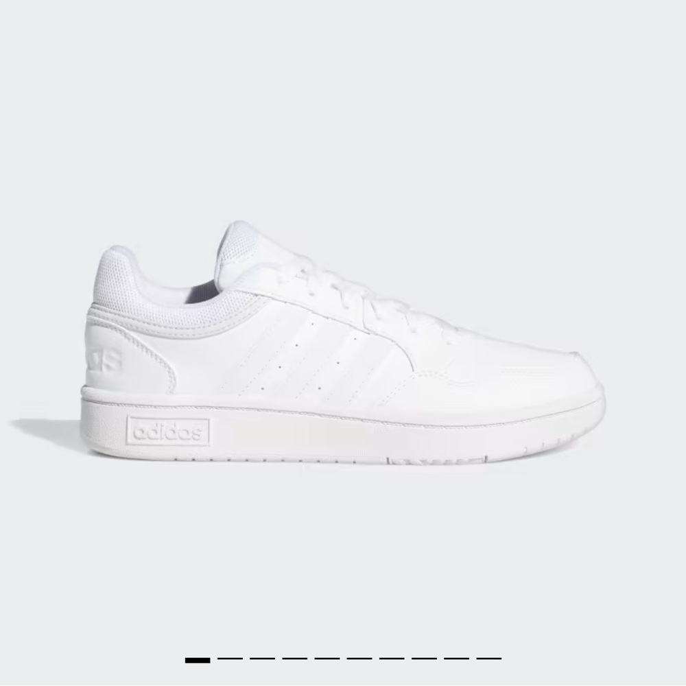Adidas White HOOPS 3.0 LOW CLASSIC SHOES